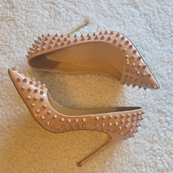 Jiu Du Studded Nude High Heels - Picture 2 of 13